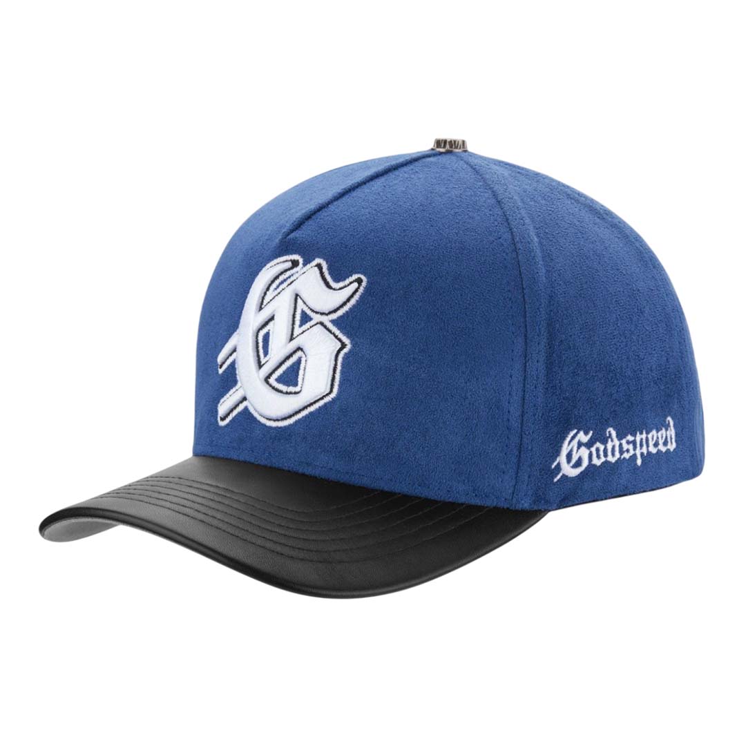 Godspeed Insignia Leather Suede Hat Blue Black White