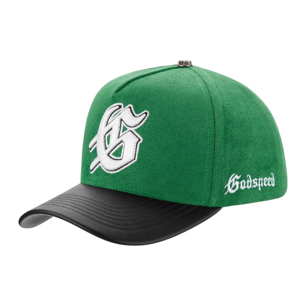 Godspeed Insignia Leather Suede Hat Green Black White