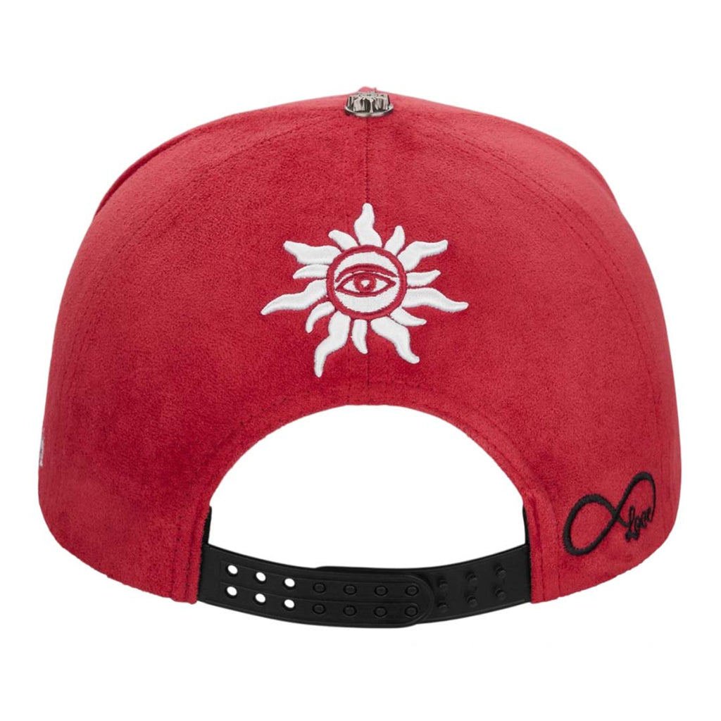 Godspeed Insignia Leather Suede Hat Red Black White