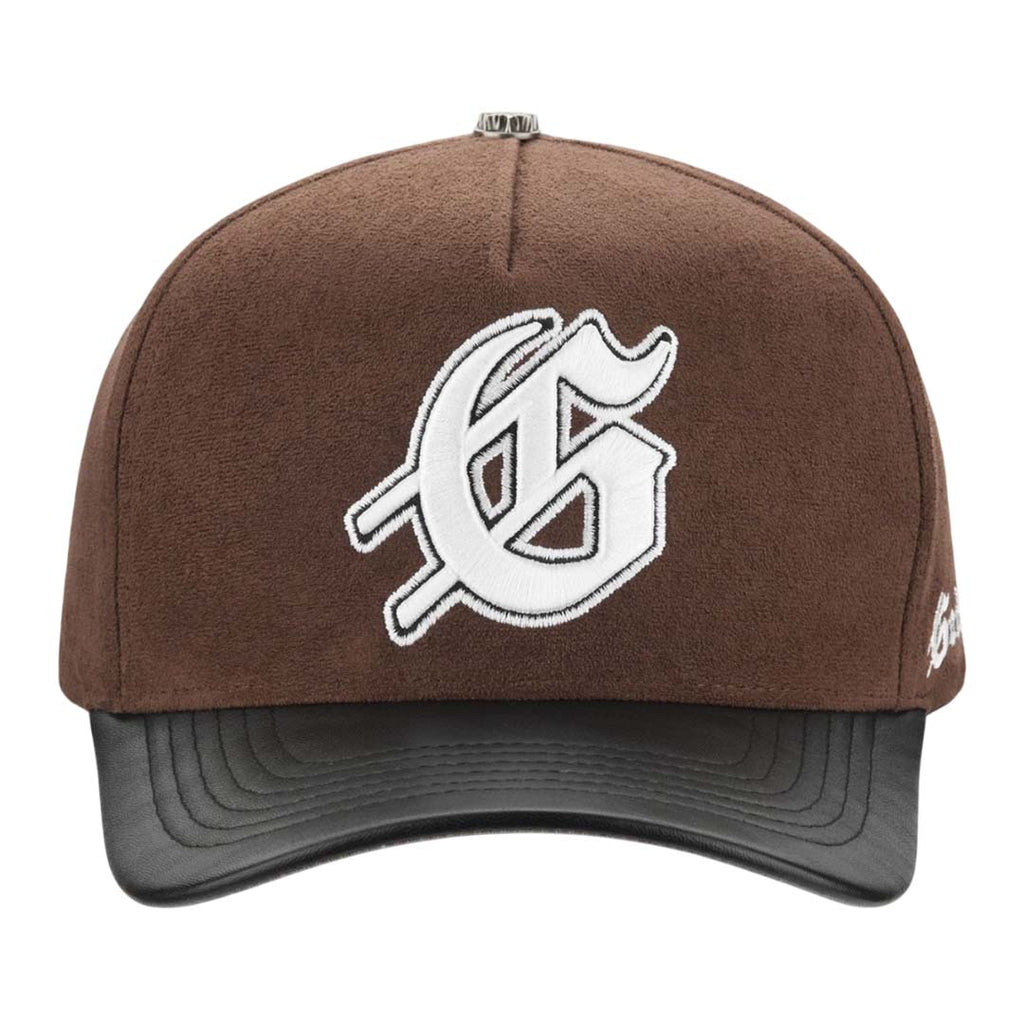 Godspeed Insignia Leather Suede Hat Brown Black White
