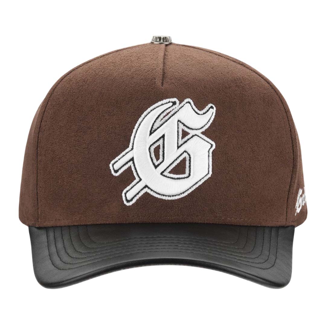Godspeed Insignia Leather Suede Hat Brown Black White