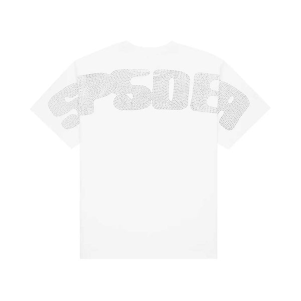 Sp5der Rhinestone Silk Web Tee White