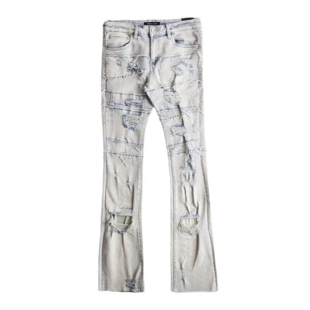 Embellish Stacked Flare Jeans Indigo Bleach