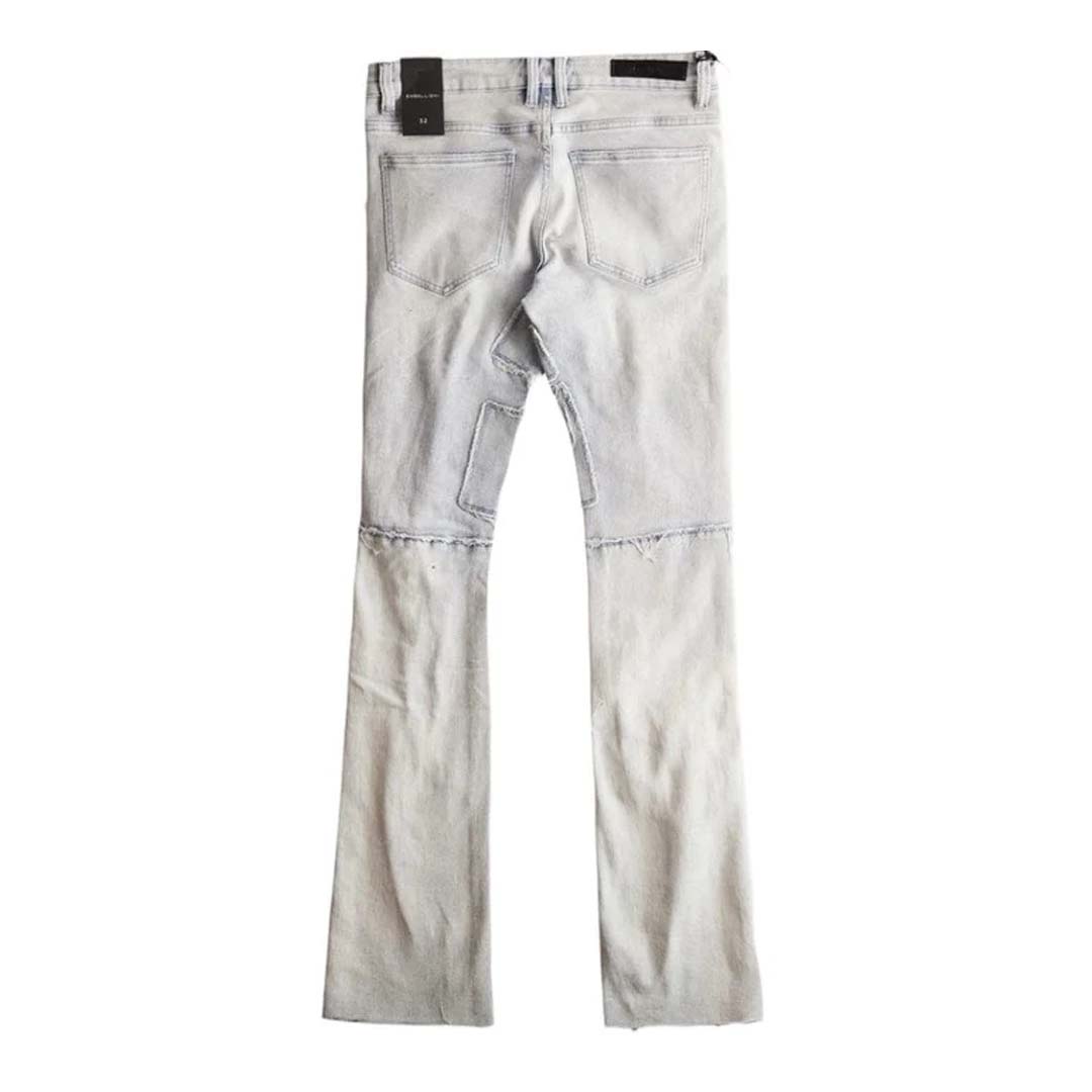 Embellish Stacked Flare Jeans Indigo Bleach