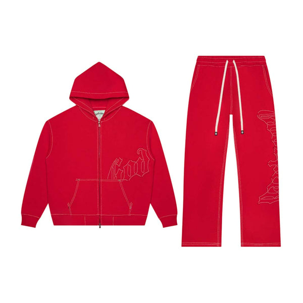Godspeed OG Logo V2 Sweatsuit Stitched Red