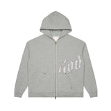 Godspeed Grey Silver Satin Sweatsuit Hoodie &amp; Sweatpants Set