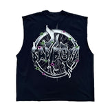 Lost Hills Black Green Sleeveless Tee