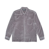 Sinclair Velour Zip Shirt Slate Grey