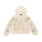 Righteous Tatted Believer Zip Up Hoodie Cream