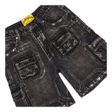 Godspeed Square Cargo Denim Shorts Faded Black