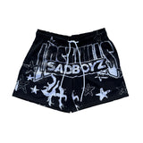 Lost Hills Black Block Letters Mesh Shorts