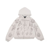 Righteous Tatted Believer Zip Up Hoodie Grey