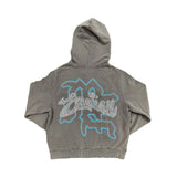 Mixed Emotions Rhinestone Hoodie Grey
