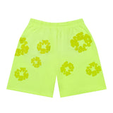 Denim Tears Mono Cotton Wreath Sweat Shorts 'Neon Green'