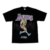 Warren Lotas Lakers Lebron Flames Tee Black