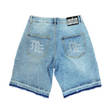 Mixed Emotions Rhinestone Blue Jean Shorts