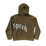 Godspeed Big Logo Olive Green Wash Hoodie