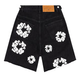 Denim Tears Cotton Wreath Denim Shorts Black