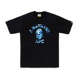 BAPE ABC Blue Camo College Tee Black