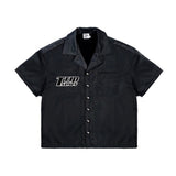 Triple Sevens Nylon Button Up Black