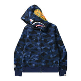 BAPE Color Camo Shark Full Zip Double Hoodie 'Navy'