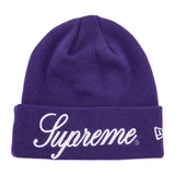 Supreme Script Beanie Purple White