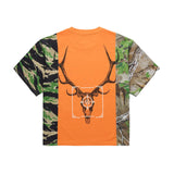 Homme Femme Deer Camo Split Tee Orange