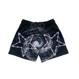 Lost Hills Black Pink Stars Mesh Shorts