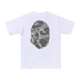 BAPE Honeycomb Camo Big Ape Head Tee White Grey