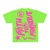 Hellstar Jesus Emblem Tee Lime Neon Green