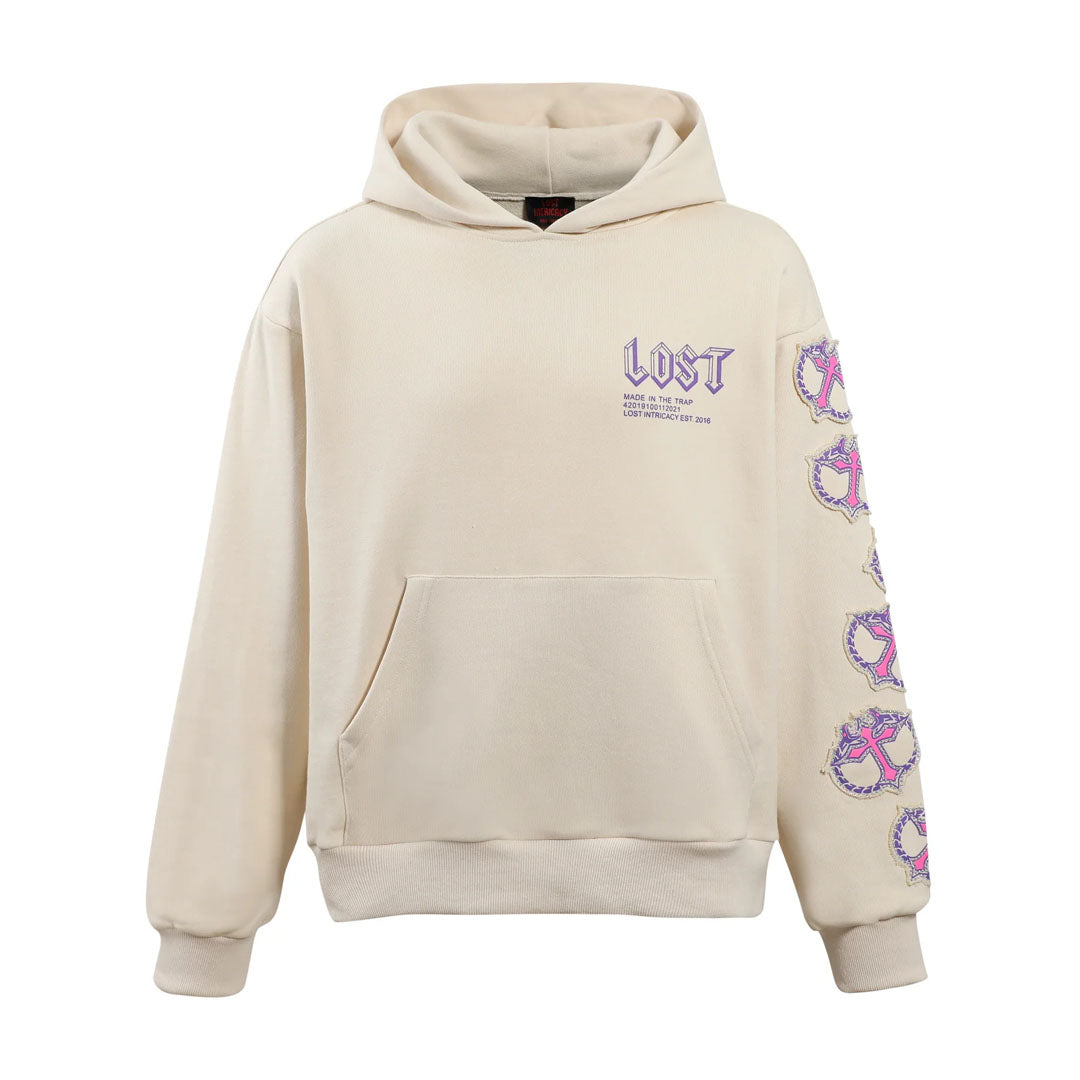 Lost Intricacy Mitt Hoodie Cream Pink