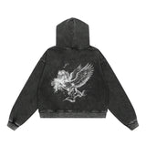 Floor 914 Pegasus Zip Hoodie Grey Wash
