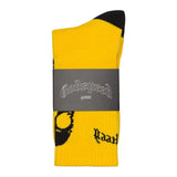 Godspeed Skull & Roses Yellow Black Socks