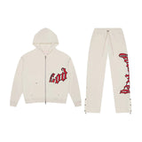 Godspeed Cream Red Sweatsuit Hoodie & Sweatpants Set