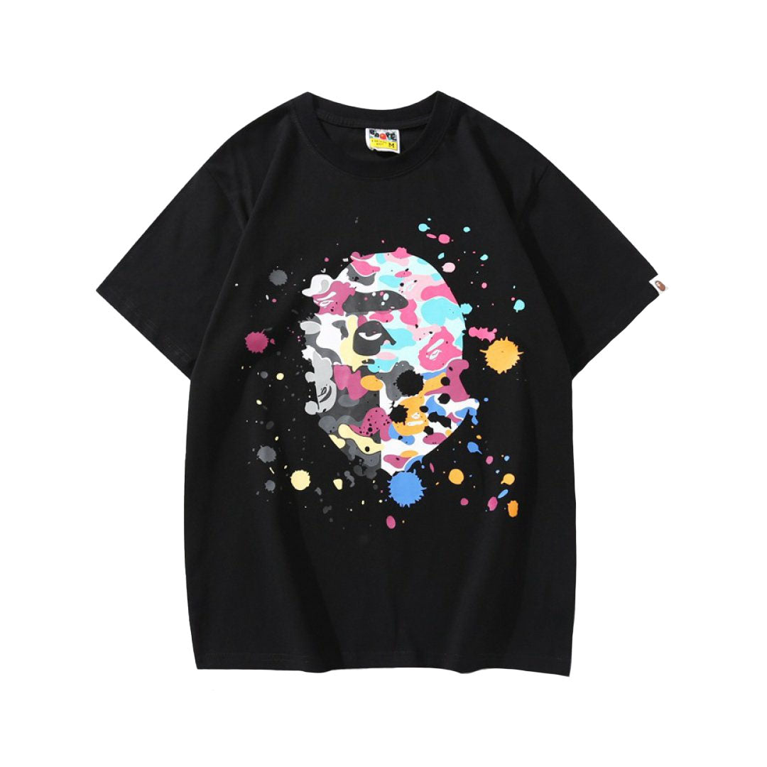 Bape Multi Camo Splatter Black Tee