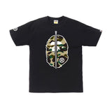 Bape Big Head Color Camo Zip Tee Black