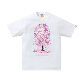 BAPE Pink Floral Ape head White Tee