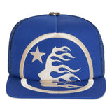 Hellstar Big Logo Blue Trucker Snapback Hat