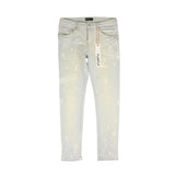 PURPLE BRAND Cream Sprayed Reflective Paint Jeans