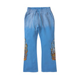 Who Decides War Faded Flame Glass Blue Sweatpants