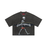 Godspeed Surf Day Cropped Grey Wash Tee