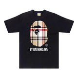 BAPE A Bathing Ape Check by Bathing Tee Black/Beige