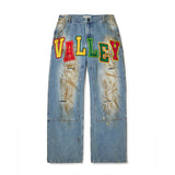 Vale Forever Collage Painter Pants Blue Denim