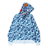 BAPE ABC Camo Shark Full Zip Double Hoodie 'Blue'