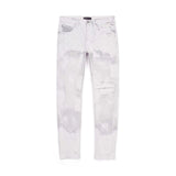 PURPLE BRAND Faded Ecru Crackle Jeans