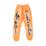 Hellstar Fire Orange Closed Elastic Bottom Sweatpants Orange Dye