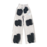 Vertabrae Cream Black Spotted Sweatpants