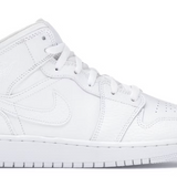 Jordan 1 Mid Triple White Tumbled Leather (GS)