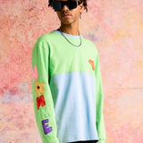 Homme Femme Wichita Long Sleeve Tee Green Blue