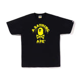 BAPE Drip Ape Crossbone College Tee Black Yellow